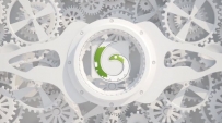 AE模板-白色滚动齿轮LOGO标志展示片头 White Gears Logo