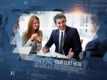 未来派数字科技感企业时间线幻灯内容展示