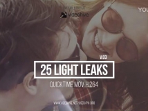 镜头漏光炫光光晕动画素材25个 Light Leaks Pack v3