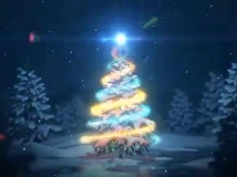 魔法粒子光束缠绕圣诞树的开场动画