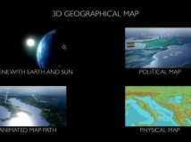 三维地理地图主题动画制作AE模板，含多个内容