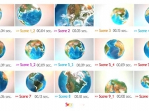 15组不同的蓝色地球旋转展示动画AE模板